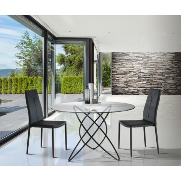  KING77777 Mesa redonda resistente y estable para jardín, patio, mesa  redonda de acero con marco de material de acero : Patio, Césped y Jardín