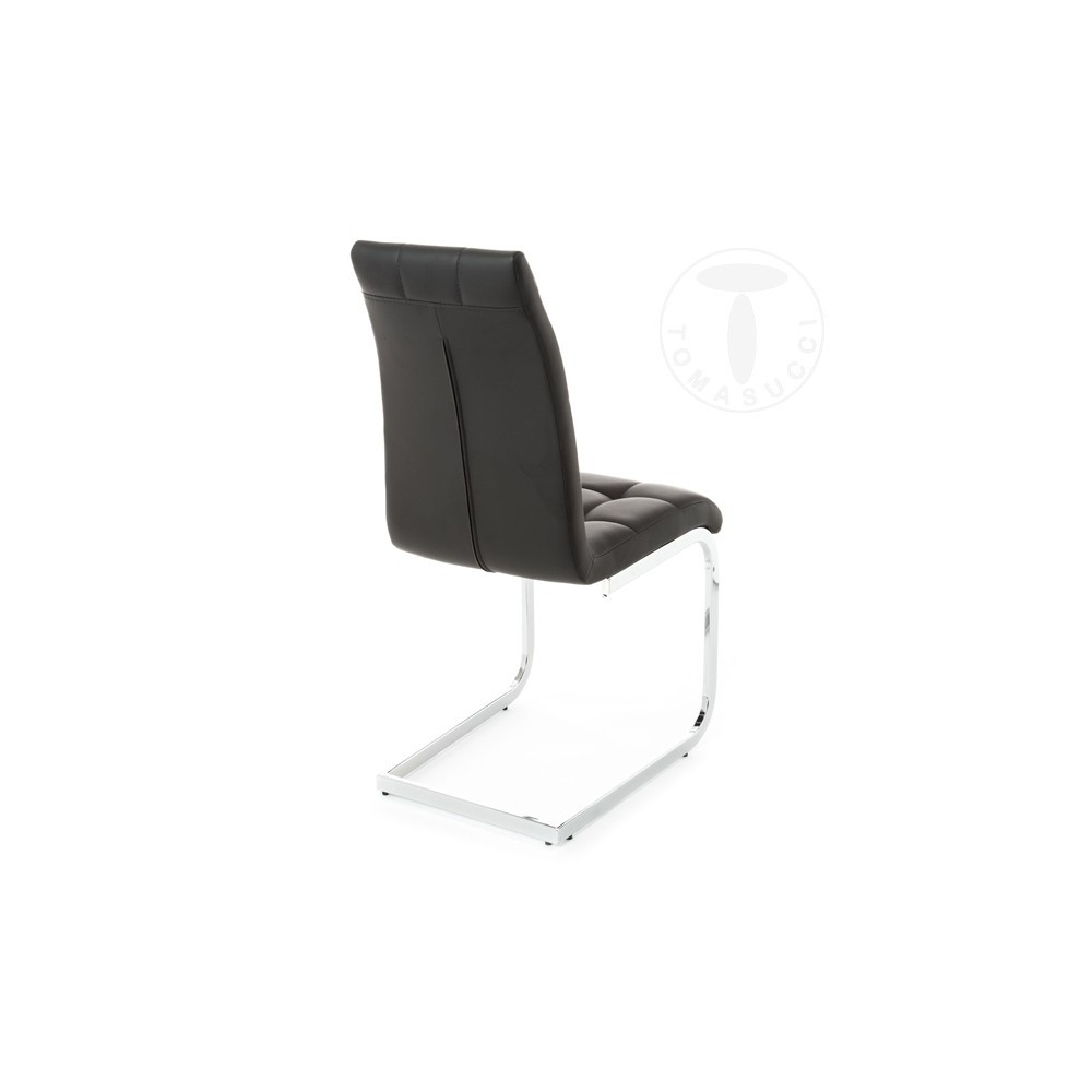 Ensemble de 4 chaises Cosy de Tomasucci avec structure luge en métal et recouvertes de cuir synthétique en trois finitions diffé