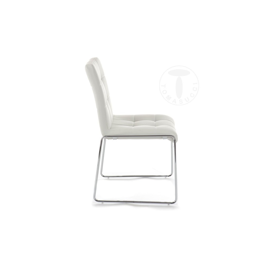 Set 2 Alice chairs by Tomasucci with chromed metal structure and synthetic leather upholstery available in two finishes