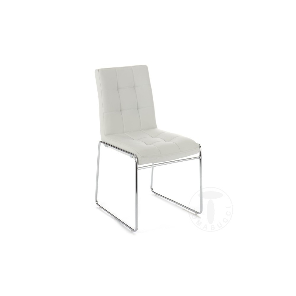 Set 2 Alice chairs by Tomasucci with chromed metal structure and synthetic leather upholstery available in two finishes