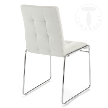 Set 2 Alice chairs by Tomasucci with chromed metal structure and synthetic leather upholstery available in two finishes