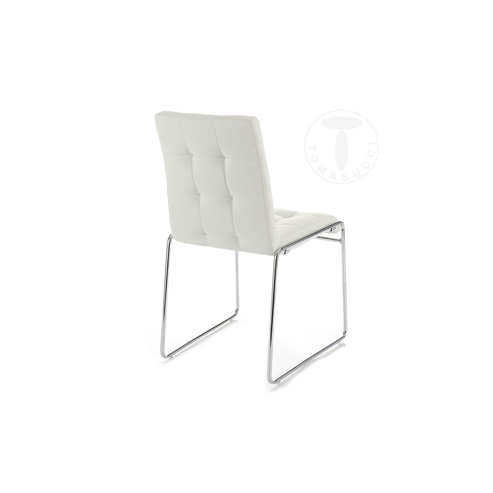 Set 2 Alice chairs by Tomasucci with chromed metal structure and synthetic leather upholstery available in two finishes