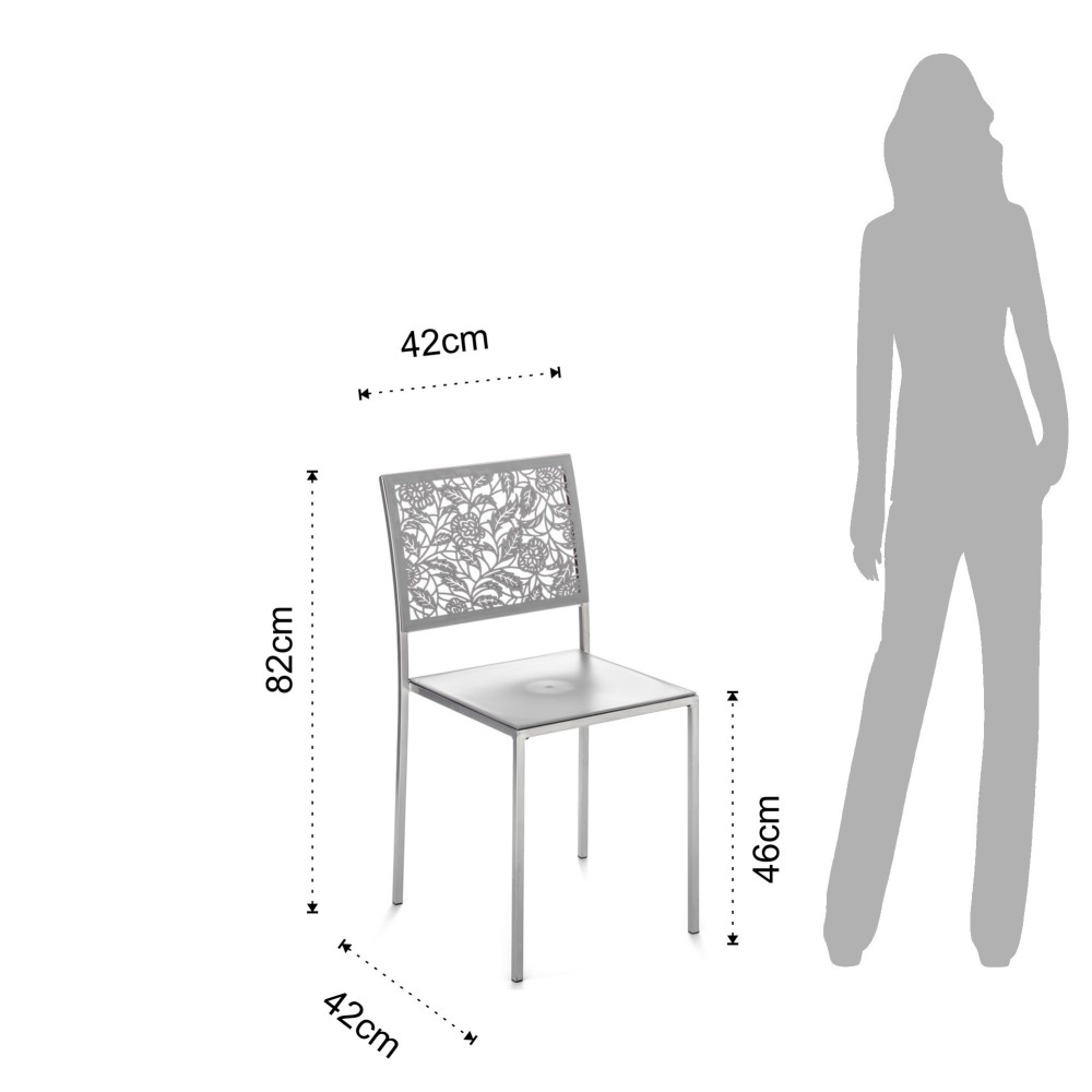Set od 4 Tomasucci stolice Classic koje se mogu slagati jedna na drugu s metalnom strukturom. Sjedalo i naslon za leđa od ABS-a 