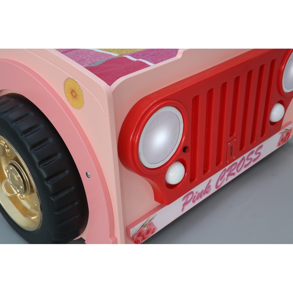 plastiko pink jeep bed farovi