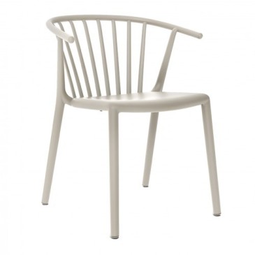 Woody outdoor chair in stackable polypropylene available in multiple colours