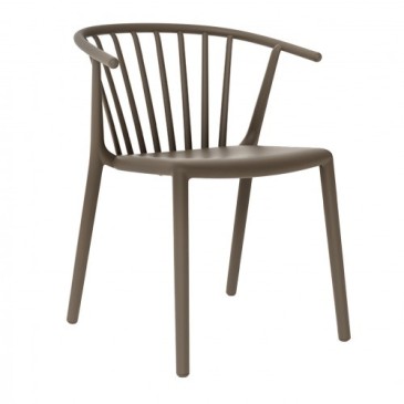 Woody outdoor chair in stackable polypropylene available in multiple colours