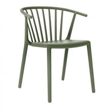 Woody outdoor chair in stackable polypropylene available in multiple colours