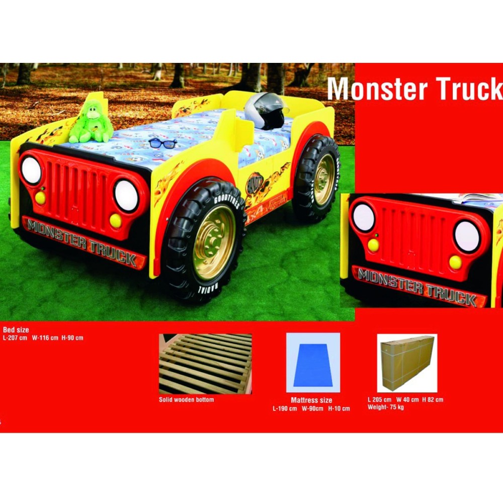 plastiko monster truck krevet detalji