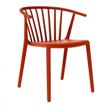 Woody outdoor chair in stackable polypropylene available in multiple colours