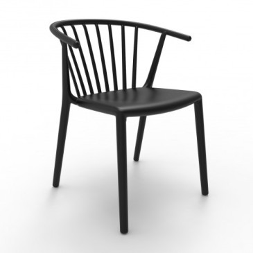 Woody outdoor chair in stackable polypropylene available in multiple colours