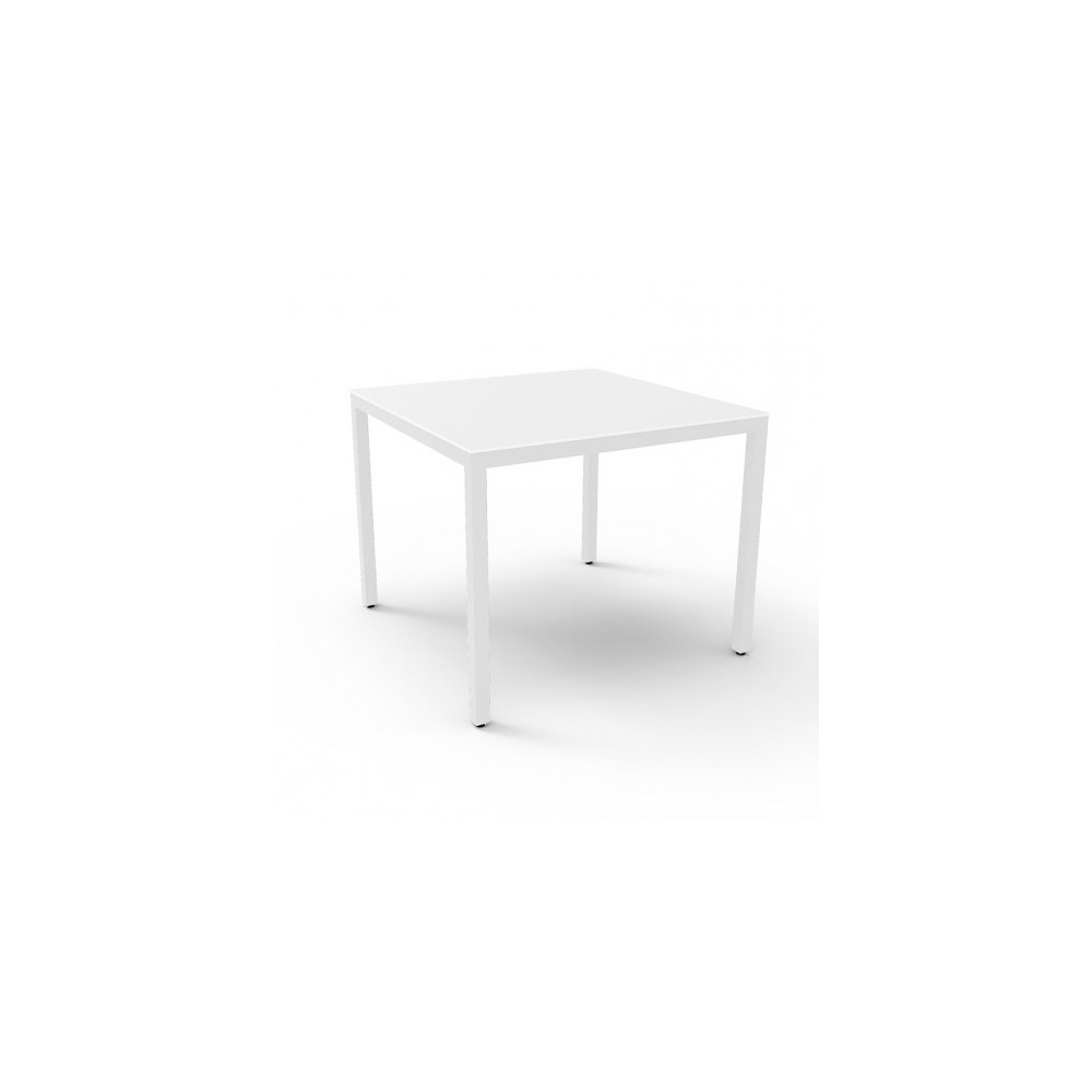 Barcino Compact square and stackable outdoor table in liquid painted aluminum available in two finishes