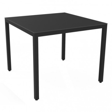 Resol Barcino square and stackable outdoor table in liquid painted aluminum available in two finishes