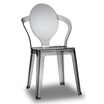 Chaise Scab Spoon adaptée à un usage extérieur en polycarbonate, empilable jusqu'à 12 pièces