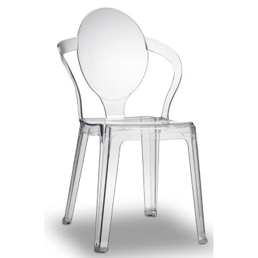 Scab Spoon chair suitable for outdoor use in polycarbonate, stackable up to 12 pieces