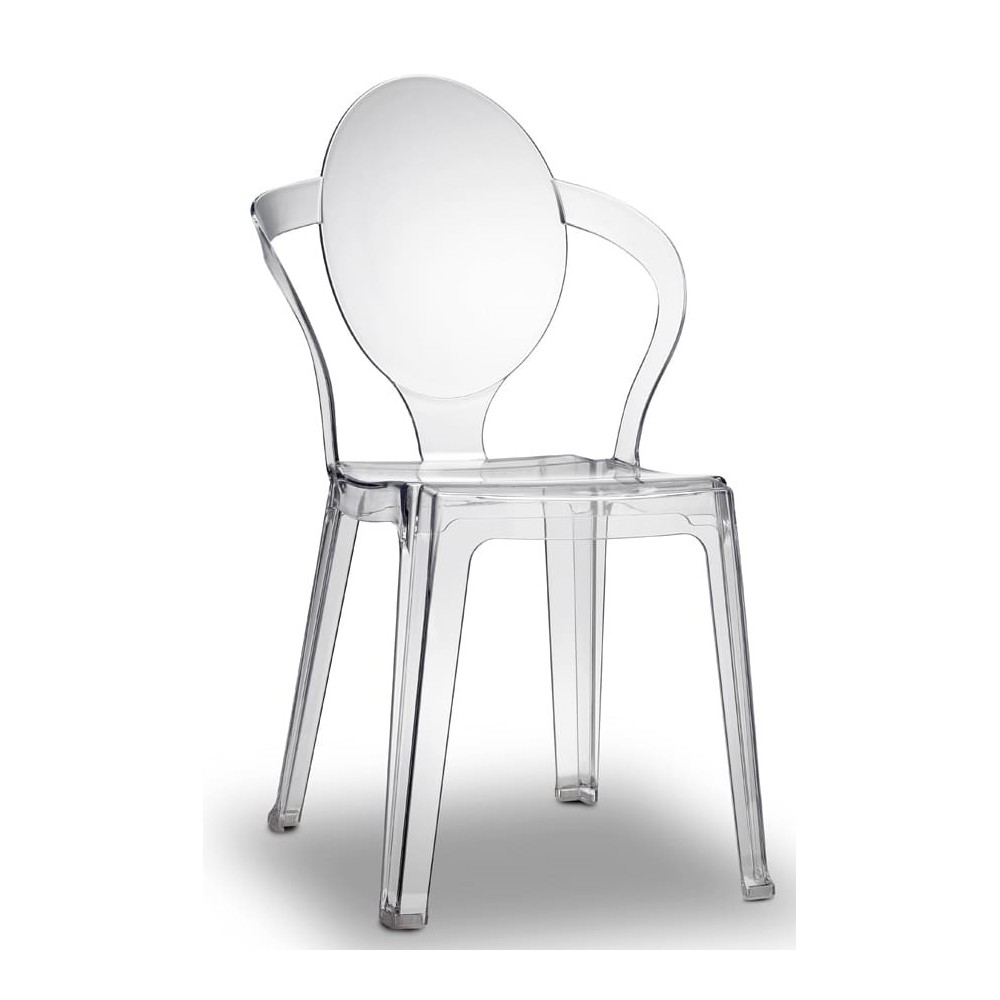 silla cuchara en costra transparente