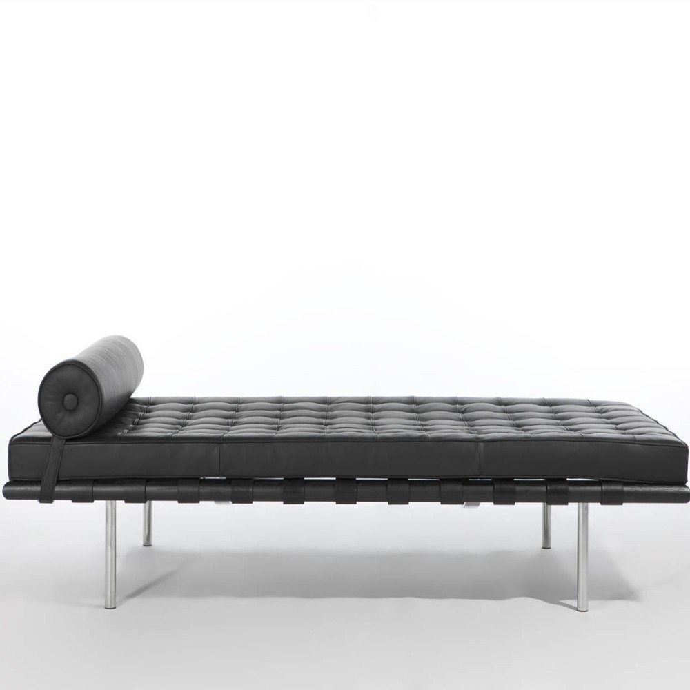 Re-edition of Barcellona day room bed by Ludwig Mies van der Rohe in genuine Italian leather