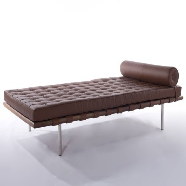 Re-edition of the Barcellona living room bed by Ludwig Mies van der Rohe in real Italian leather