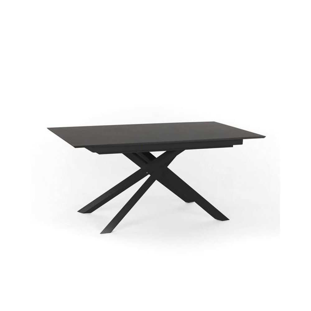 Xavier table by Stones rectangular with extendable crossed feet