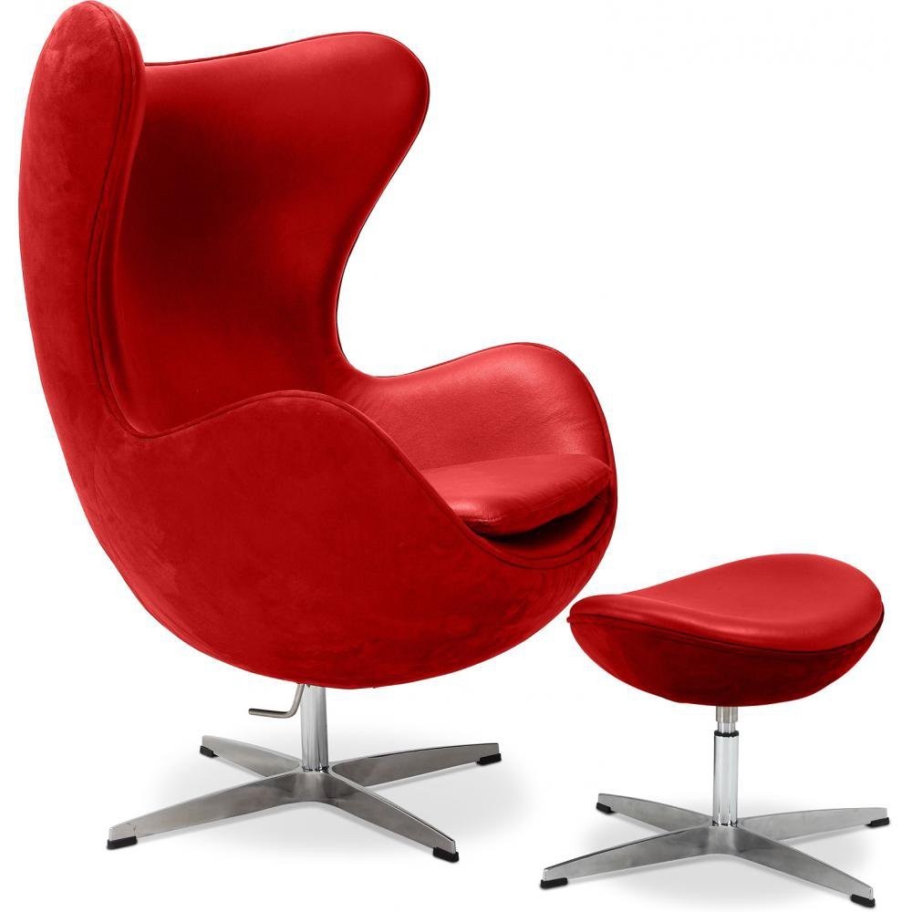 Re-edition Egg Stol za noge od vune ili prave talijanske kože koju je dizajnirao Arne Jacobsen