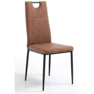 Tomasucci Axandra modern chair with metal structure and synthetic leather covering