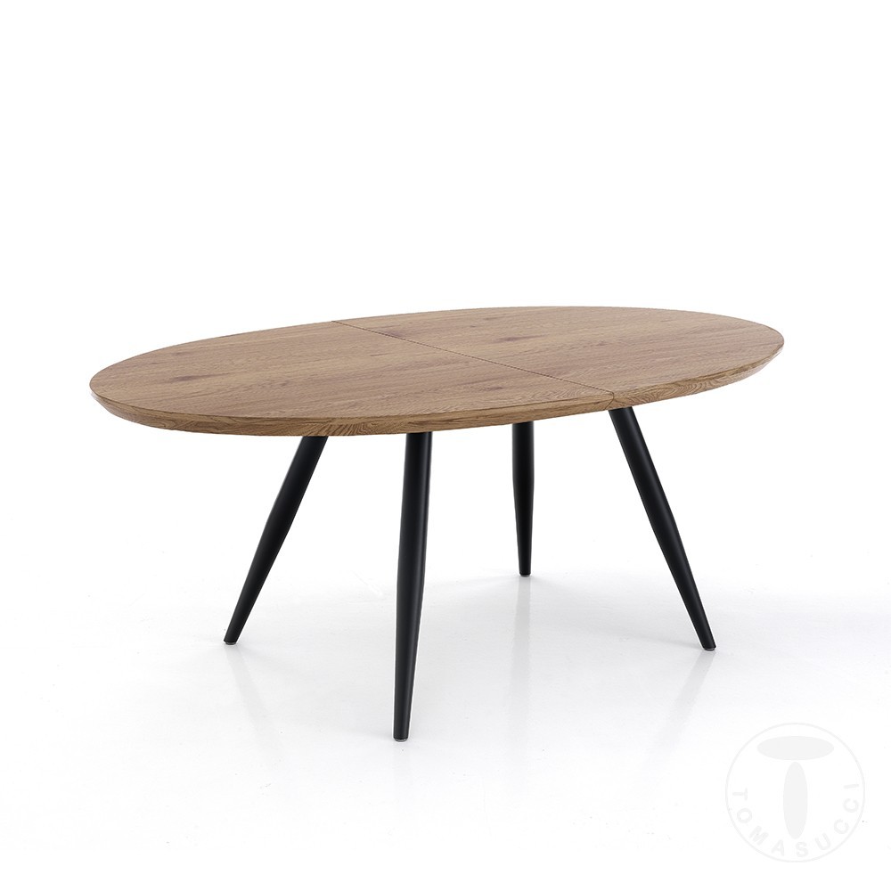 helpen aspect Daarom Ovale tafel van Tomasucci met metalen structuur en houten blad