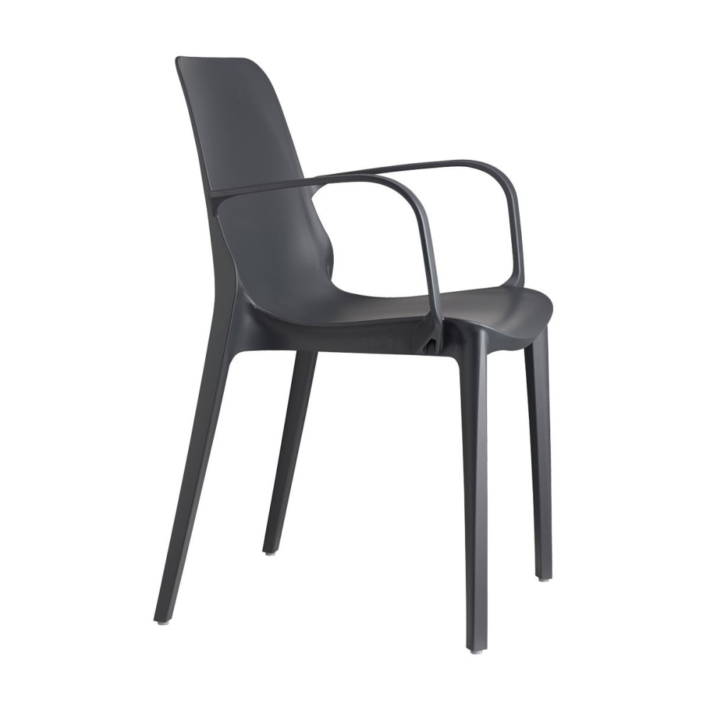 Silla de exterior Ginevra negra de Scab con reposabrazos laterales