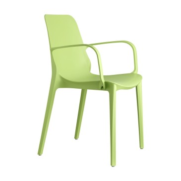 Silla de exterior Ginevra verde de Scab con reposabrazos laterales