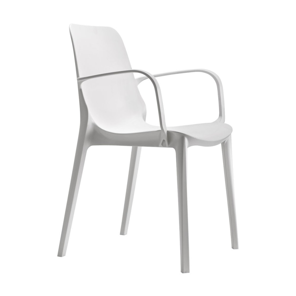 Silla de exterior Ginevra blanca de Scab con reposabrazos