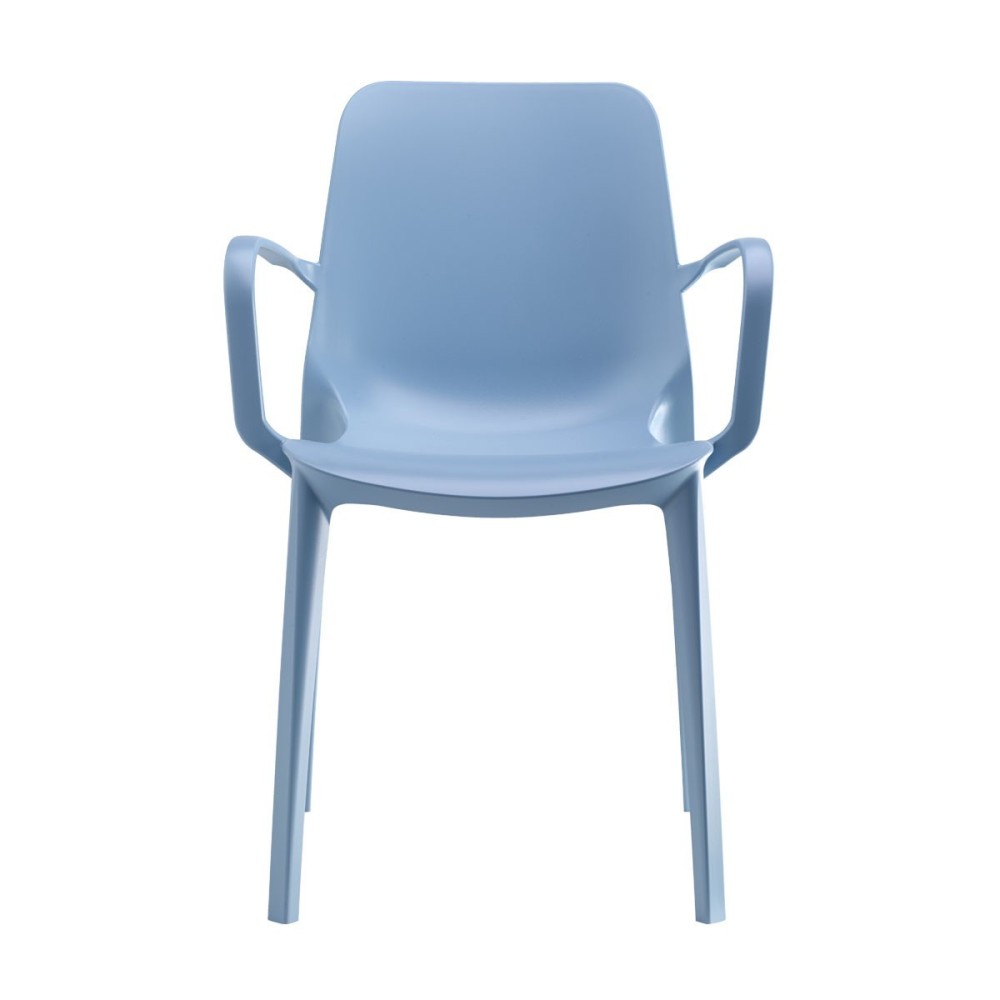 Ginevra light blue outdoor chair by Scab with armrests