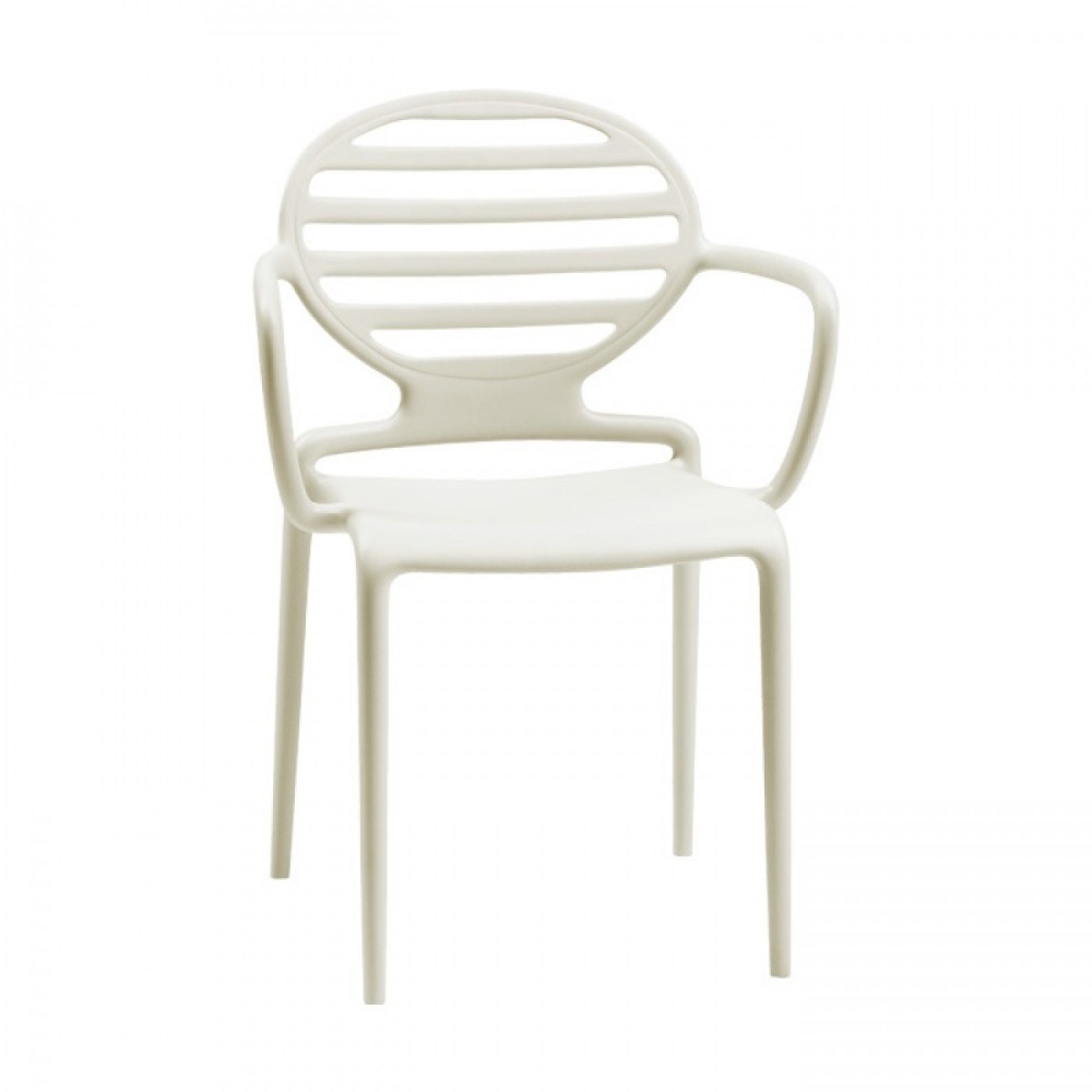 Silla cokka blanca para exterior e interior de scab