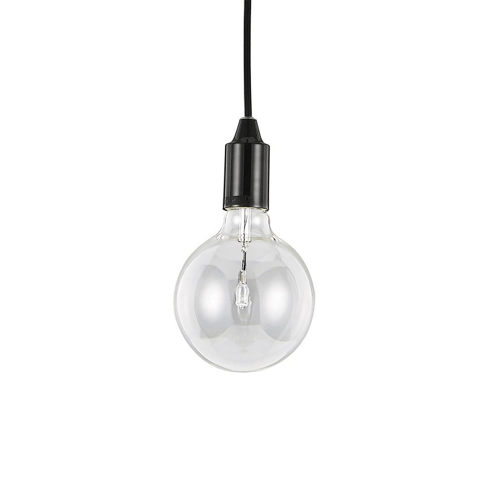 Edison Led Lamp By Ideal Lux Suspension In Enamelled Metal