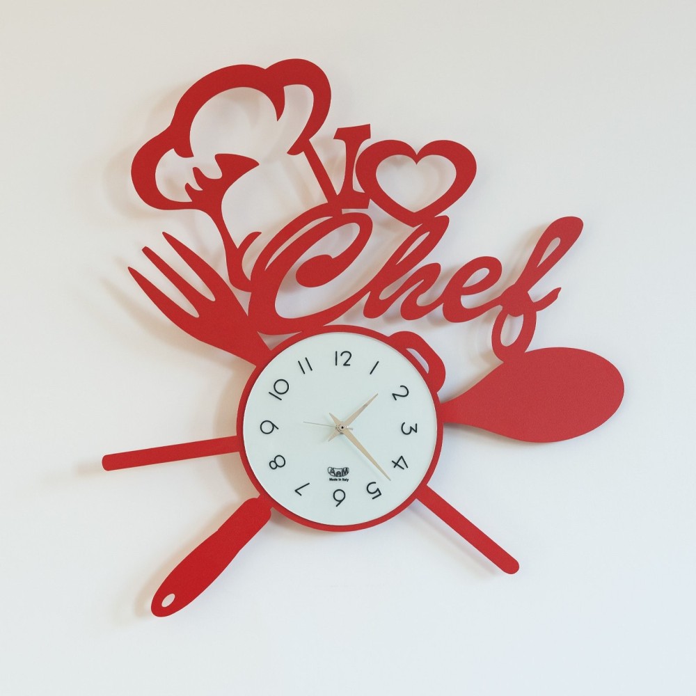 I Love Chef Wall Clock Available In Red And Black Version